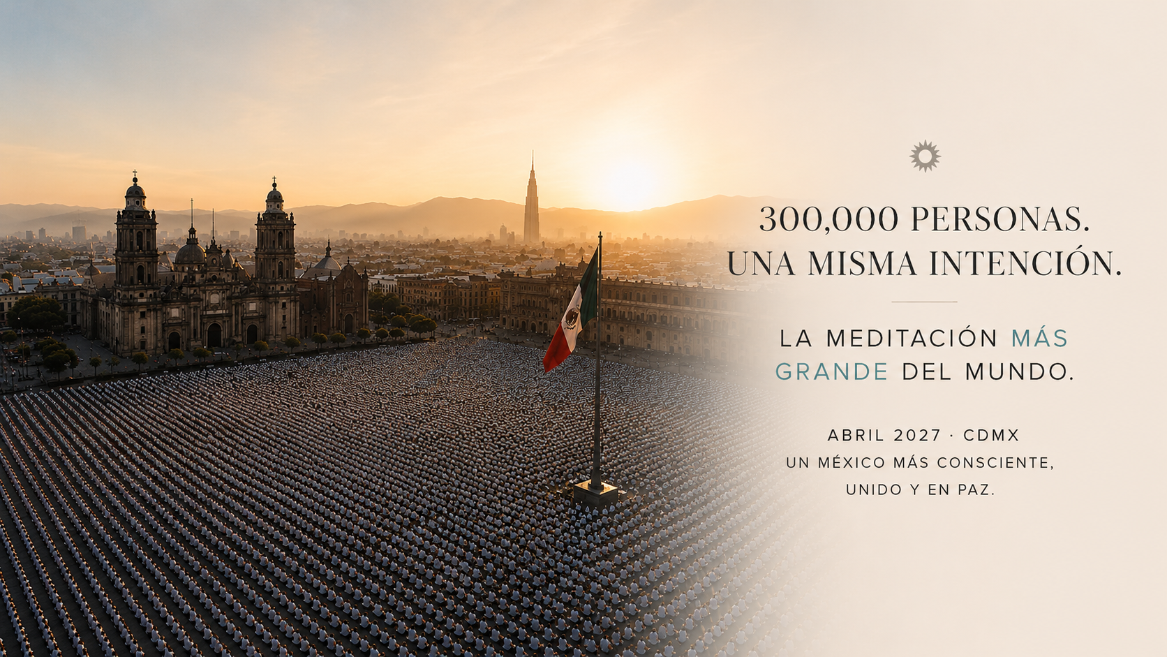 Meditación masiva en el Zócalo